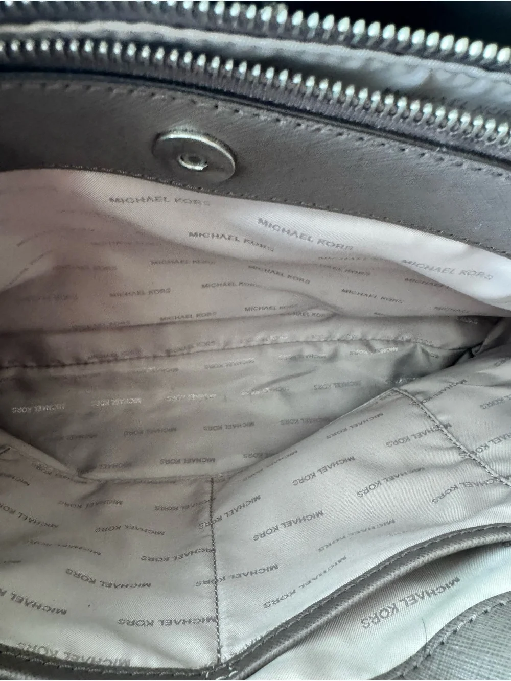 Michael Kors Gray-Taupe Satchel with Strap